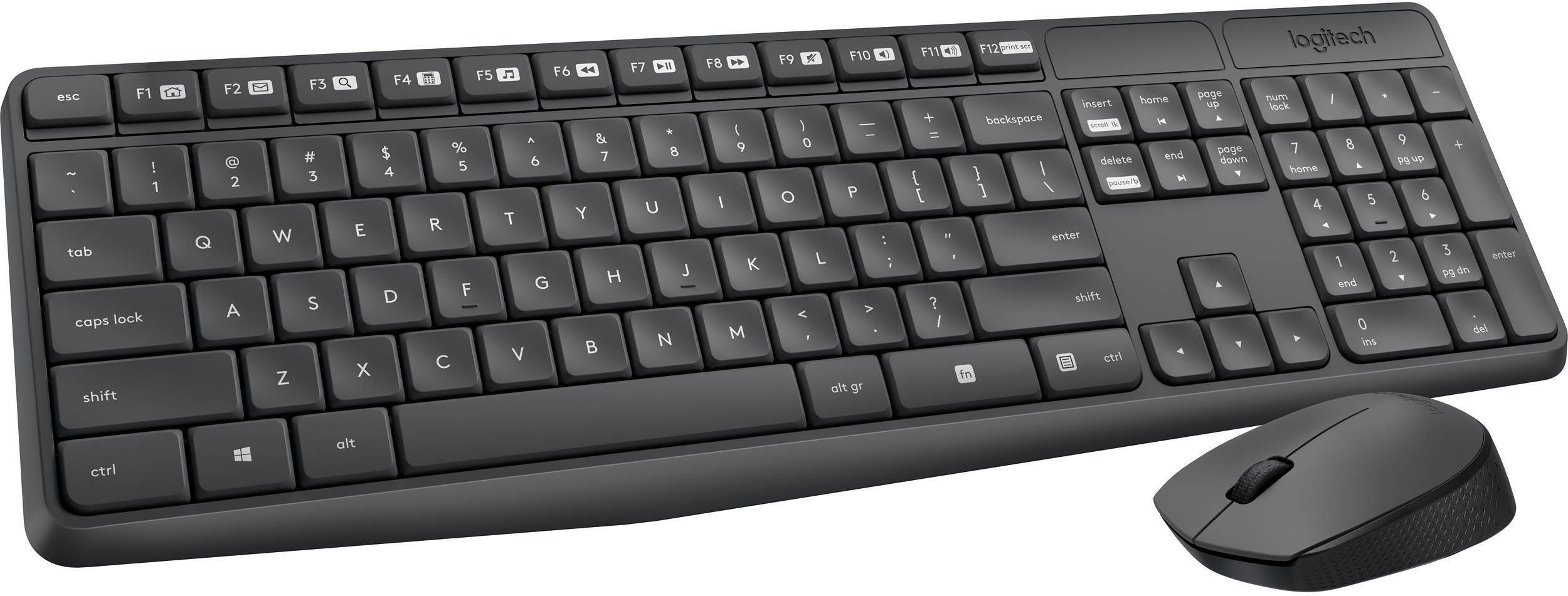 LOGITECH MK235 Wireless Keyboard and Mouse Combo Grey (Nordic)